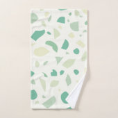 緑のテラゾパターン バスタオルセット (ハンドタオル)