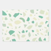 緑のテラゾパターン ラッピングペーパーシート (正面3)