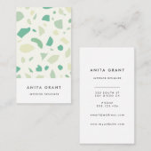 緑のテラゾパターン 名刺 (正面/裏面)