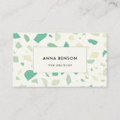 緑のテラゾパターン 名刺 (正面)