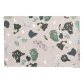 緑のテラゾパターン 枕カバー (正面)