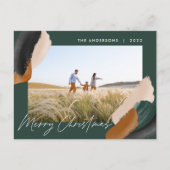 緑のテラモダンコタミニマルの水彩写真h シーズンポストカード (正面)