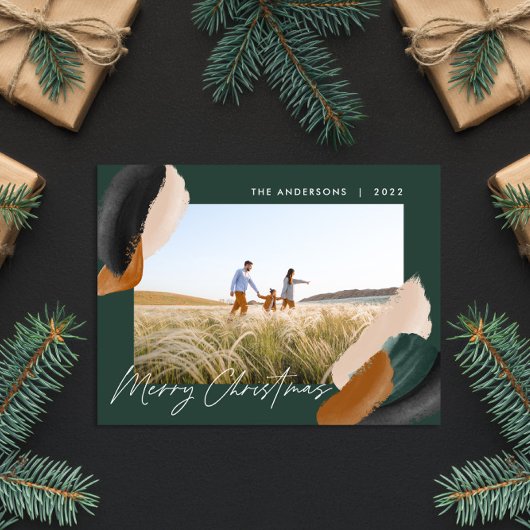 緑のテラモダンコタミニマルの水彩写真h シーズンポストカード