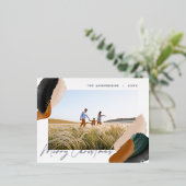 緑のテラモダンコタミニマルの水彩写真h 箔シーズンポストカード (立ち正面)