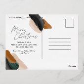 緑のテラモダンコタミニマルの水彩写真h 箔シーズンポストカード (裏面)