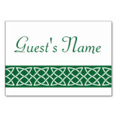 緑のテーブルカードのケルト織りハート テーブルナンバー (裏面)