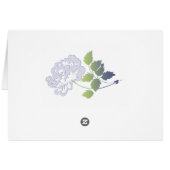 緑のテーブル番号カード付きスモーキーラベンダー牡丹 (裏面横)