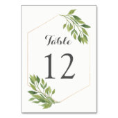 緑のテーブル番号カード金ゴールド幾何学枠 テーブルナンバー (裏面)