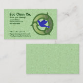 緑のテーマの鳥のリサイクルの名刺 名刺 (正面/裏面)