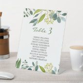 緑のテ結婚ーブルの座席表 台座サイン (インサイチュ)