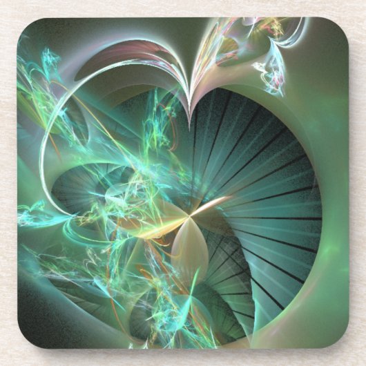 緑のディスク上にレーザー光を表示 コースター (正面)