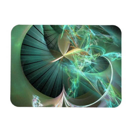 緑のディスク上にレーザー光を表示 マグネット (横)