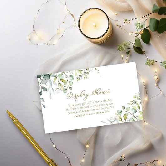 緑のディスプレイシャワー エンクロージャーカード