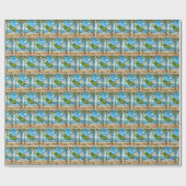 緑のディルピクルがハンモックで休憩中 ラッピングペーパー (フラット)