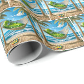 緑のディルピクルがハンモックで休憩中 ラッピングペーパー (ロールコーナー)