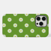 緑のデイジーのイラストパターン iPhoneケース (裏面横)