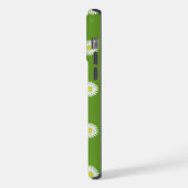 緑のデイジーのイラストパターン iPhoneケース (左側面)