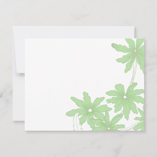 緑のデイジーの新しいアドレスのお知らせ 案内状 (裏面)