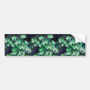緑のデイジーの花のバンパーステッカー車の芸術 バンパーステッカー