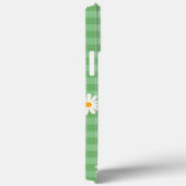 緑のデイジー格子状ギンガムチェック花模様 Case-Mate iPhoneケース (裏面 / 右)