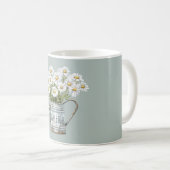 緑のデイジー花 コーヒーマグカップ (正面右)