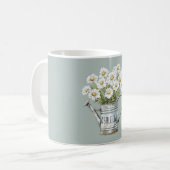 緑のデイジー花 コーヒーマグカップ (正面左)