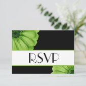 緑のデイジーRSVP結婚の応答V3A 出欠カード (スタンド正面)