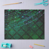 緑のデカ葉プページ上のダマスク、ランプ 薄葉紙 (クラフト)