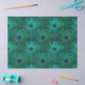 緑のデコパージュのグリーン孔雀の羽 薄葉紙 (クラフト)