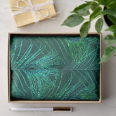 緑のデコパージュのグリーン孔雀の羽 薄葉紙 (ギフト)