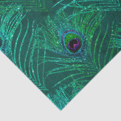 緑のデコパージュのグリーン孔雀の羽 薄葉紙 (詳細)