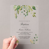 緑のデザイン | バプテスマ アクリル招待状 (インサイチュ (ポータブル))