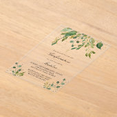 緑のデザイン | 確認 アクリル招待状 (レイダウン)