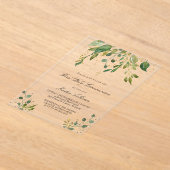 緑のデザイン | 第一聖餐式 アクリル招待状 (レイダウン)