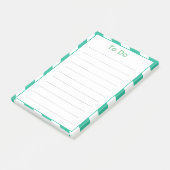 緑のデッキチェストライプアの作業リスト ポストイット (アングル)