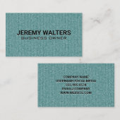 緑のデニムのファブリックの背景 名刺 (正面/裏面)