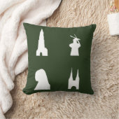 緑のデルフトシルエット クッション (ブランケット)