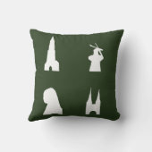 緑のデルフトシルエット クッション (裏面)