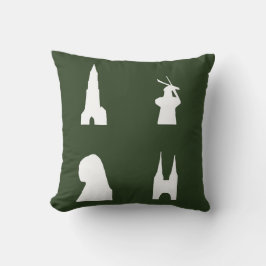 緑のデルフトシルエット クッション