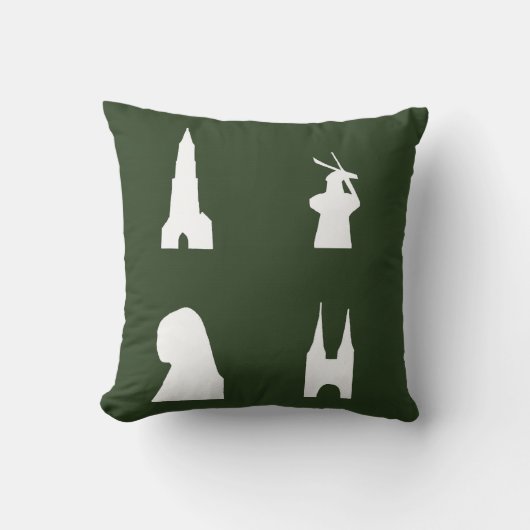 緑のデルフトシルエット クッション (正面)