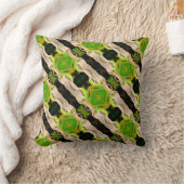 緑のトカゲ模様の抽象芸術無地 クッション (ブランケット)