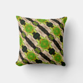 緑のトカゲ模様の抽象芸術無地 クッション (正面)