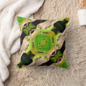 緑のトカゲ模様の抽象芸術無地 クッション (ブランケット)