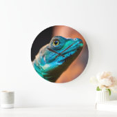 緑のトカゲ ラージ壁時計 (ホーム)