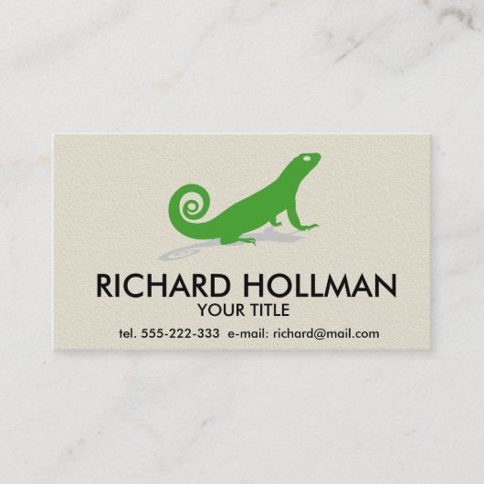 緑のトカゲ 名刺 (正面)