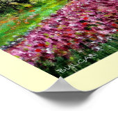 緑のトスカーナの風景の紫の虹彩のフィールド ポスター (角)