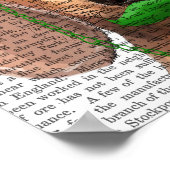 緑のトップハットと口ひげ付きダシュント ポスター (角)