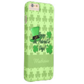 緑のトップハットシャムロックスセントパトリックスモノグラム名 Case-Mate iPhoneケース (裏面/右)