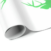 緑のトナカイのクリスマスの休日パターン ラッピングペーパー (ロールコーナー)