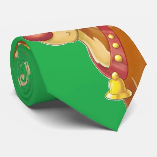 緑のトナカイ ネクタイ (ロール)